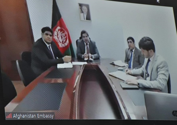 ملاقات سرپرست وزارت ارشاد، حج و اوقاف با سفیر افغانستان در کشور عربستان سعودی از طریق ویدیو کنفرانس	