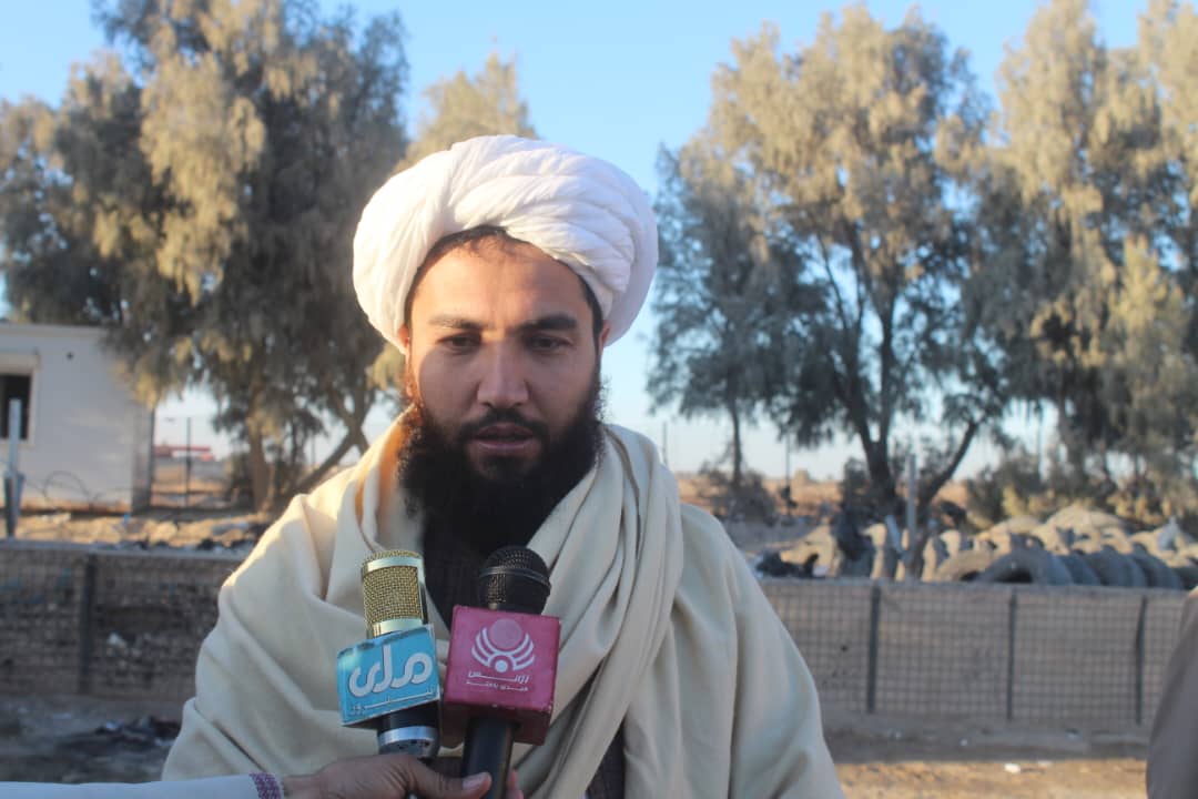  A cornerstone of a mosque was laid in Nimroz province.