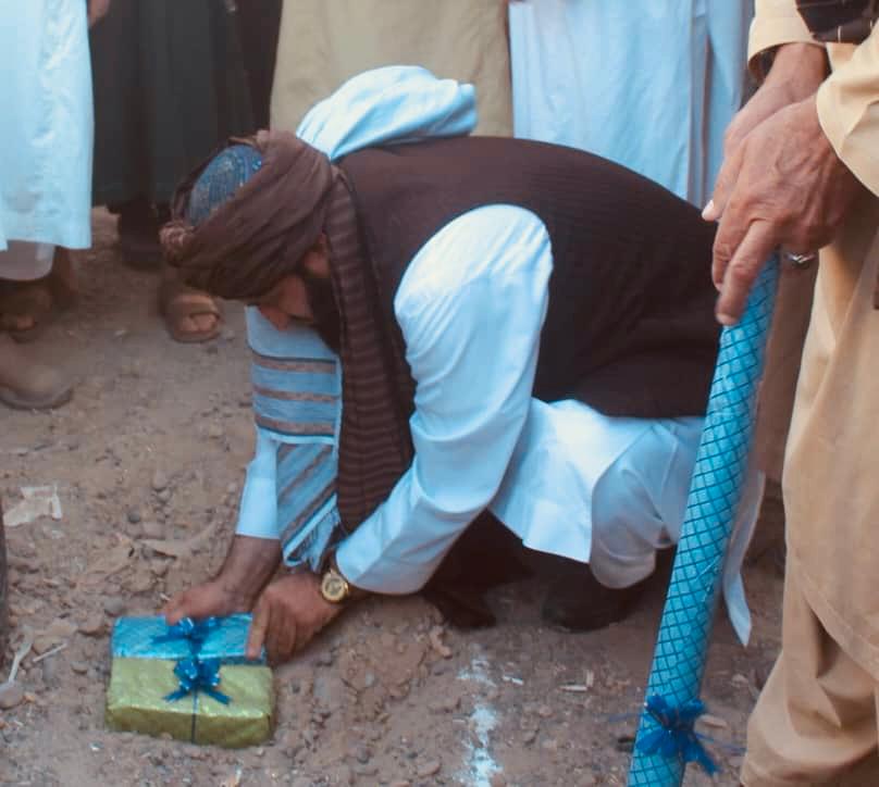  A cornerstone of a mosque was laid in Nimroz province.